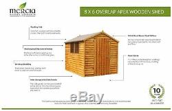 Mercia Overlap Wooden Garden Shed 8 x 6ft