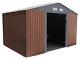 Metal Garden Shed 10x10 Outdoor Storage with Free Foundation 10ft x 10ft WOOD