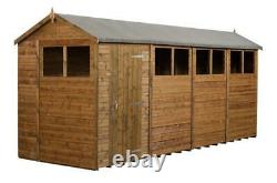 Modular Apex Garden Shed Shiplap Tongue & Groove 6X16 With Windows