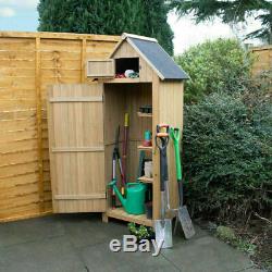 NEW WOODEN GARDEN SHED APEX SHEDS TOOL STORAGE CABINET WITH SHELVES OUTDOOR Wido