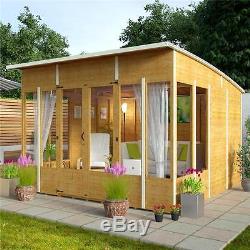 NEW Wooden 10x10 Garden Summer House Sunroom Outdoor Log Shed Cabin Patio Large