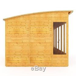 NEW Wooden 10x8 Garden Summer House Sunroom Outdoor Log Shed Cabin Patio Large