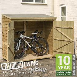 New Wooden Bike Bicycle Shed Lockable Garden Store Secure Storage