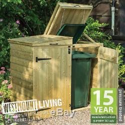 New Wooden Double Wheelie Bin Store Dustbin Storage Garden Rubbish Shed Stores