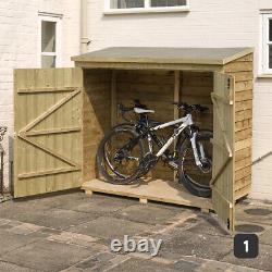New Wooden Garden Bike Shed Outdoor Bicycle Storage 4 Designs Overlap & T&g