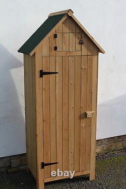 Outdoor Brighton Garden Wooden Storage Cabinet or Tool Shed In Natural