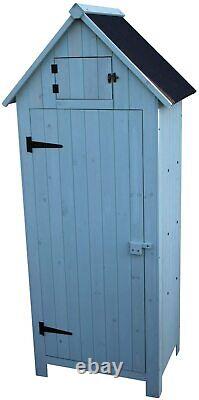Outdoor Brighton Garden Wooden Storage Cabinet or Tool Shed In Sage Green