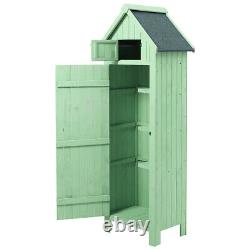 Outdoor Garden Shed Wooden Tool Storage Shelves Room Sentry Box Cabinet ApexRoof