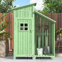 Outdoor Garden Shed Wooden Tool Storage Shelves Utility Cabinet 124x53x174 cm