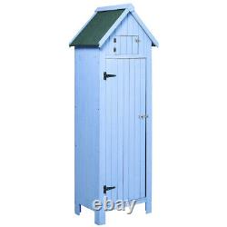 Outdoor Garden Tool Cabinet Wooden Storage Shed Small Apex Roof House with Shelves
