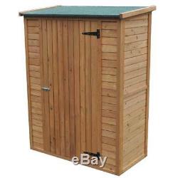 Outdoor Garden Wooden Pent Shed Tools Slanted Roof Storage Bicycle Cabinet Patio