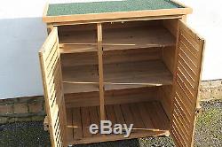 Outdoor Garden Wooden Storage Cabinet or Tool Shed In Natural