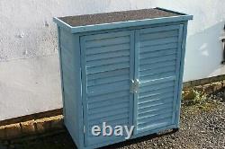 Outdoor Garden Wooden Storage Cabinet or Tool Shed In Sage Green