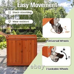 Outdoor Storage Cabinet Wooden Garden Shed Potting Bench Table WithRemovable Shelf