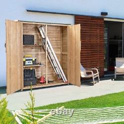 Outdoor Storage Shed Garden Patio WoodenTool Cabinet WithDouble Doors Lockable
