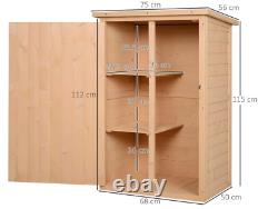 Outdoor Utility Cabinet Garden Storage Shed Waterproof Small Tool Wooden Box