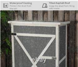 Outdoor Utility Cabinet Garden Storage Shed Waterproof Small Tool Wooden Box