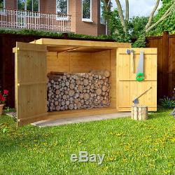 Outdoor Wooden Garden Shed Pent Tools Bicycle Store Patio Storage Cabinet Box