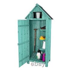 Outdoor Wooden Garden Storage Shed Tool Storage Cabinet Durable Asphalt Roof