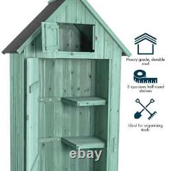 Outdoor Wooden Garden Storage Shed Tool Storage Cabinet Durable Asphalt Roof