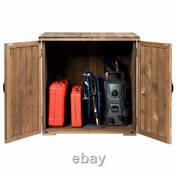 Outdoor Wooden Storage Shed Fir Wood Cabinet withDouble Doors for Garden Yard