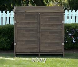 Outdoor Wooden Storage Shed For Garden And Patio Double Door Durable Fir Wood