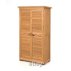 Outdoor Wooden Storage Shed Garden Tools Storage Cabinet with 3 Removable Shelves