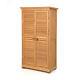 Outdoor Wooden Storage Shed Solid Wood Garden Tool Cabinet With3 Removable Shelves
