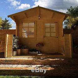Outdoor Wooden Summer Garden House Work Home Office Shed Big Log Cabin 2.5 x 2 M