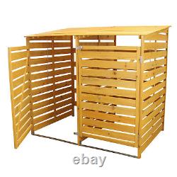 Outdoor Wooden Wheelie Bin Store Garden Cupboard Shed Dustbin Storage Cover Unit