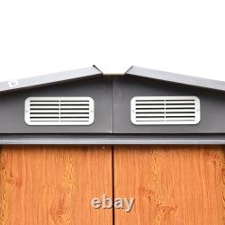 Outsunny 6x5FT Garden Shed Wood Effect Tool Storage House Sliding Door Woodgrain