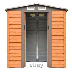 Outsunny 6x5FT Garden Shed Wood Effect Tool Storage House Sliding Door Woodgrain