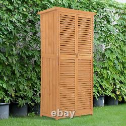 Outsunny 87 x 47 x 160cm Wooden Garden Storage Shed with Asphalt Roof, Natural