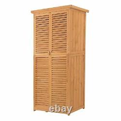 Outsunny 87 x 47 x 160cm Wooden Garden Storage Shed with Asphalt Roof, Natural