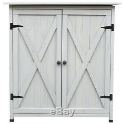 Outsunny Fir Wood Large Garden Shed Outdoor Storage with Shelves Tool Storage