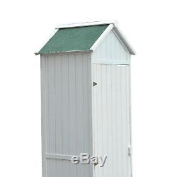 Outsunny Garden Raised Wooden Storage Sheds Vertical Utility Tool Unit Cupboard