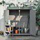 Outsunny Garden Shed Cabinet Box Unit Tool Storage Shelves Wooden Tool Box Grey