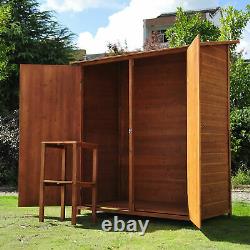 Outsunny Garden Shed Cabinet Box Unit Tool Storage Shelves Wooden Toolbox