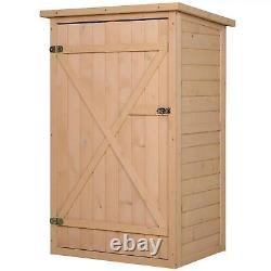 Outsunny Garden Shed Outdoor Tool Storage with 2 Shelve 75 x 56 x115cm Natural