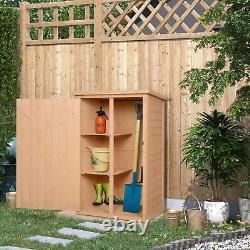 Outsunny Garden Shed Outdoor Tool Storage with 2 Shelve 75 x 56 x115cm Natural