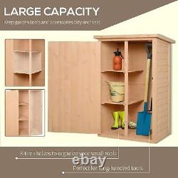 Outsunny Garden Shed Outdoor Tool Storage with 2 Shelve 75 x 56 x115cm Natural