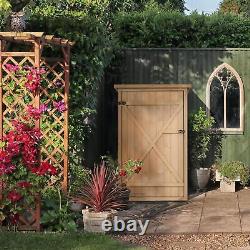 Outsunny Garden Shed Outdoor Tool Storage with 2 Shelve 75 x 56 x115cm Natural