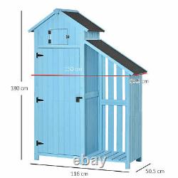 Outsunny Garden Storage Shed Outdoor Firewood House with Waterproof Asphalt Roof