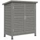 Outsunny Garden Storage Shed Solid Fir Wood Garage Organisation, Grey