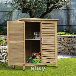 Outsunny Garden Storage Shed Solid Fir Wood Garage Organisation Sturdy Cabinet
