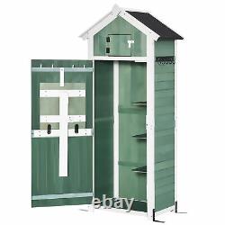 Outsunny Garden Storage Shed with Workstation, Asphalt Roof, 182x78x52.5cm, Green