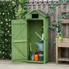 Outsunny Garden Wooden Shed Vertical Utility Tool Storage Unit Cabinet Shelves