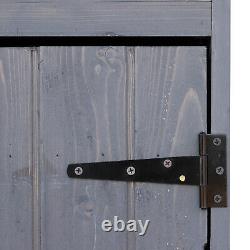 Outsunny Outdoor Garden Shed Wooden Tool Storage Utility Cabinet 2 Door Grey