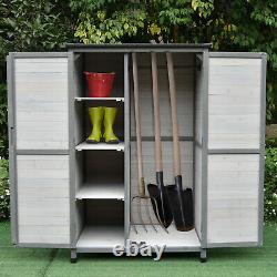Outsunny Solid Wood Garden Large Storage Outdoor Lawn Shed For Long Tool With Lock
