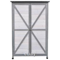 Outsunny Solid Wood Garden Large Storage Outdoor Lawn Shed For Long Tool With Lock